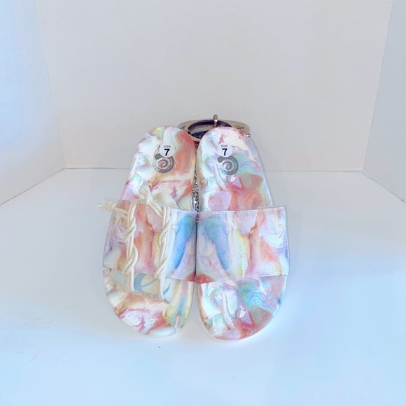 Johnny Was Calme Marble Slides with Dust Bag Size 7 - Picture 1 of 4